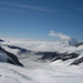 Blick den Aletsch hinab zum Konkordiaplatz oder der erste Tag im Eis