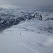 Der einsame Skitourengänger in den Schlussaufstiegen zum Mutteristock