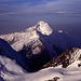 Das Aletschhorn (4193m). Der zweithöchste Gipfel der Berner Alpen. Unten in der Bildmitte die Grünhornlücke, die Verbindung zwischen Fiescher Gletscher und Konkordiaplatz.