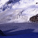 Der untere Bereich des Fiescher Gletschers beim Aufstieg zum Hugisattel