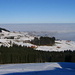 Ausblick von der Hohen Buche nach Norden aufs Nebelmeer. Links Horst und davor Neppenegg