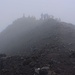 Corazón (4782m): Unsere fünfzehnköpfige Gruppe stand leider im Nebel auf dem Gipfel.