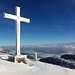 Gipfelkreuz Röti, kunstvoll mit gefrorenem Schnee verziert