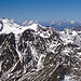 Blick nach Westen: die Weisskugel ist mit 3.739 Metern nach der Wildspitze der zweithöchste Gipfel der Ötztaler Alpen.