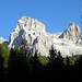 Der Monte Pelmo,3168m, der von den Einheimischen auch Thron der Götter genannt wird,im Aufstieg von Zoppe di Cadore.