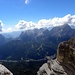 Tiefblick ins Val di Zoldo(Mareson-Pecol), mit Monte Civetta(3220m)-rechts in seiner ganzer Pracht.Wir sind hier auch für sie. Aber können wir wirklich?