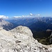 Spalla Est,3024m wird kleiner und Kleiner(mitte), Monte Antelao,3264m,links im Bild,Dolomiti di Cadore im Hintergrund.