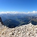 Klar, von Monte Pelmo kann man den ganzen Dolomiten zu sehen:vlnr,Monte Fop,Sasso Vernale, Cime di Ombreta, Marmolada,Rosengarten,Langkofel-Plattkofel, Sella,Puez-Geisler und Peitlerkofel.