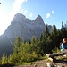 Am Ende eines Traumtag in den Dolomiten, mit Monte Pelmo in der Abendsonne.