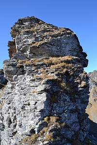 Erste Kletterstelle auf dem Grat.