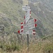 Wegweiser auf der Bocchetta di Terza.