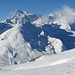 Grandes Jorasses und Mont Blanc werden sichtbar