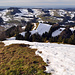 Blick vom Dürrspitz über den Abstiegsweg zur Oberegg (Bildmitte)