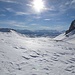 windgepresster Schnee; im Wieder-Aufstieg zum Fil de Cassons