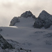 Dachstein, an der höchsten Stelle des Schneefelds setzt der Randkluftsteig an