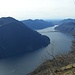 Vista dal Sasso Rosso sul Lago di Lugano con il Ponte di Melide